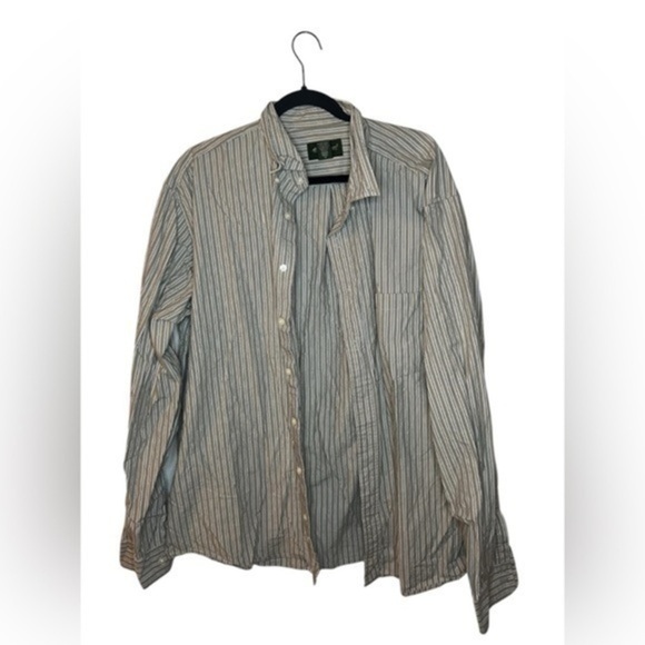Eddie Bauer brown striped button down - Picture 1 of 3